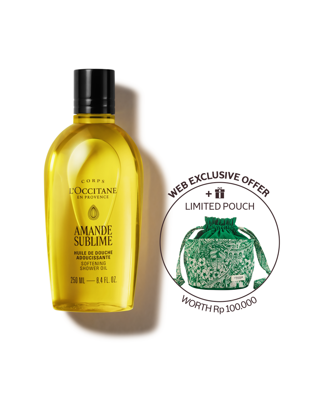 L'OCCITANE　AMANDE SUBLIME Buy Amande Sublime Softening Shower Oil 250ml | L'Occitane Indonesia