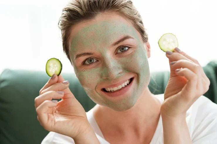 facial mask slices cucumber