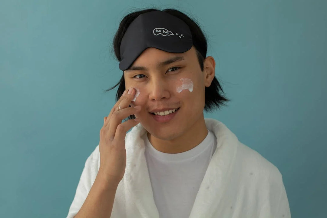 a man using night cream