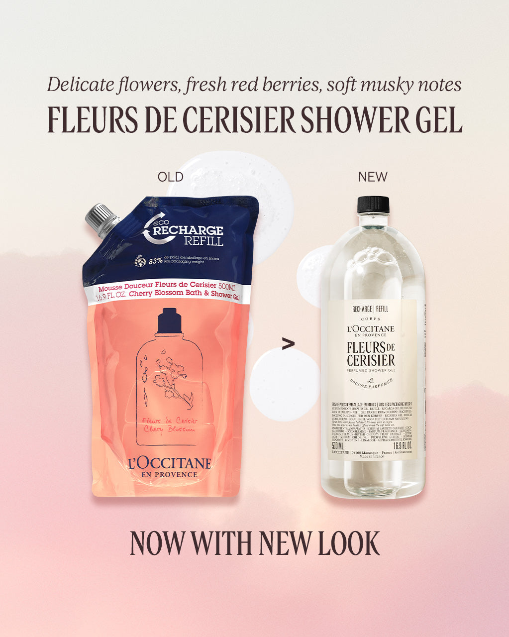 Fleurs de Cerisier Perfumed Shower Gel Refill 500ml